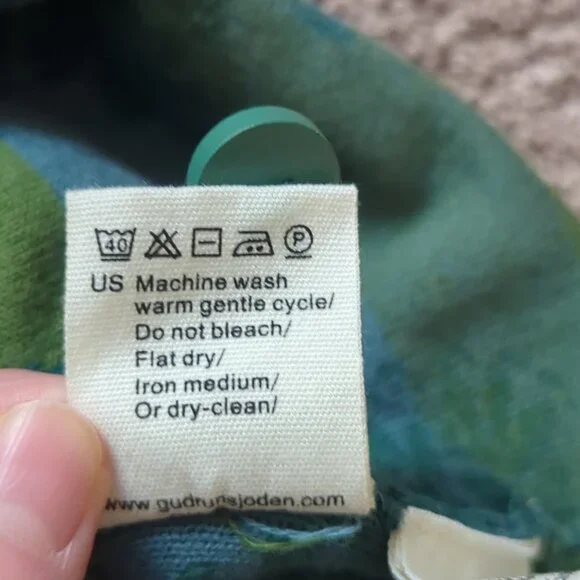 Gudrun Sjoden Marbacka Cardigan Long Sweater Organic Cotton XL Green Blue - Picture 11 of 16